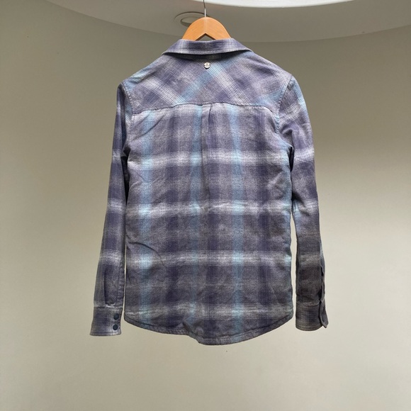 PrAna | Charlie Plaid Flannel Shacket in Noir Blue - Picture 8 of 8